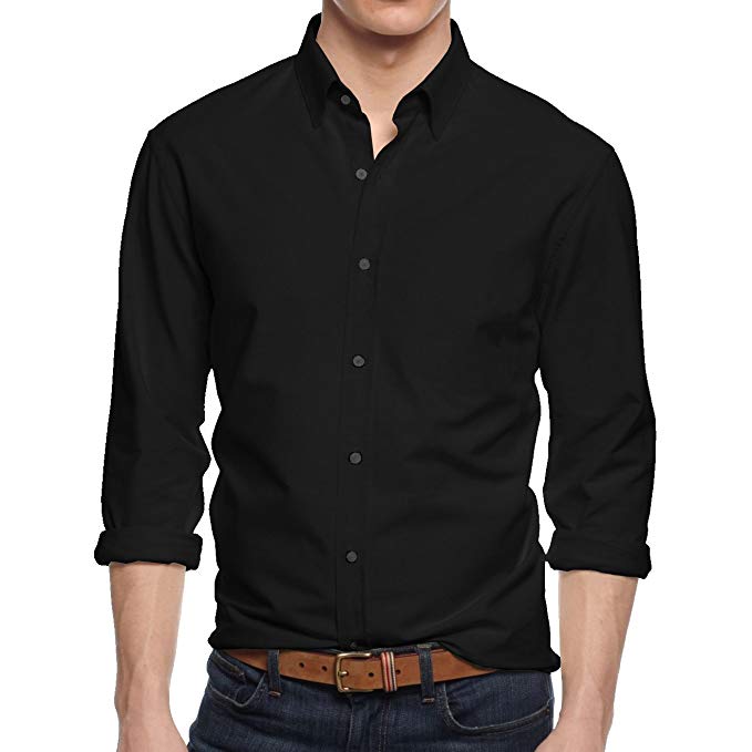 black-button-down-shirt