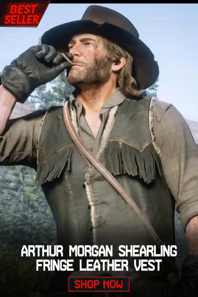 Arthur Morgan Shearling Fringe Leather Vest