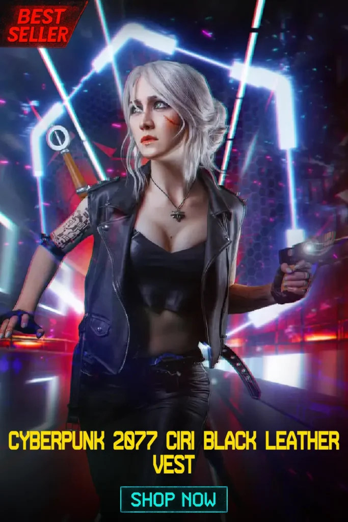 Cyberpunk 2077 Ciri Black Leather Vest