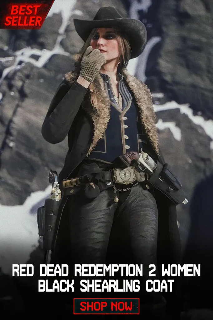 Red Dead Redemption 2 women Black shearling Coat