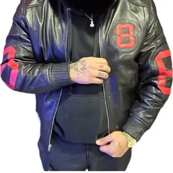 8 Ball Black And Red Bomber Jacket