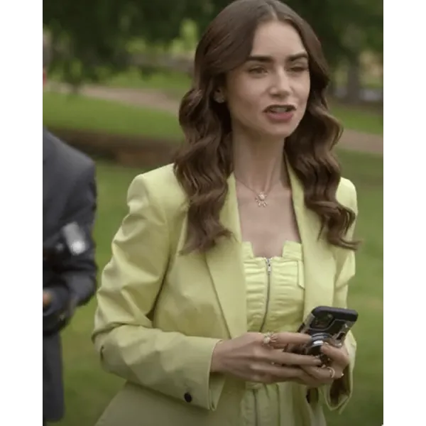 Emily In Paris S2 Emily Yellow Blazer Emily In Paris S2 Emily Yellow Blazer