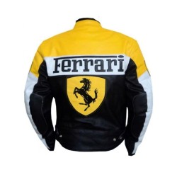 Ferrari Leather Motorcycle Yellow Jacket