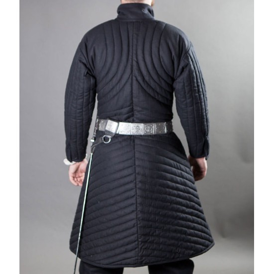 Gambeson Medieval Padded Black Coat