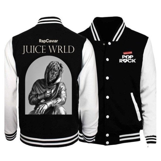 Juice Wrld Black And White Varsity Jacket
