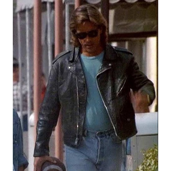 Miami Vice James Crockett Black Leather Jacket