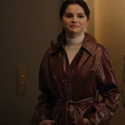 Only Murders in the Building Mabel Maroon Leather Coat