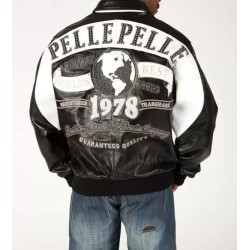 Pelle Pelle Black And White Worlds Best 1978 Studded Jacket
