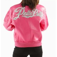 Pelle Pelle Encrusted Studded Leather Pink Jacket