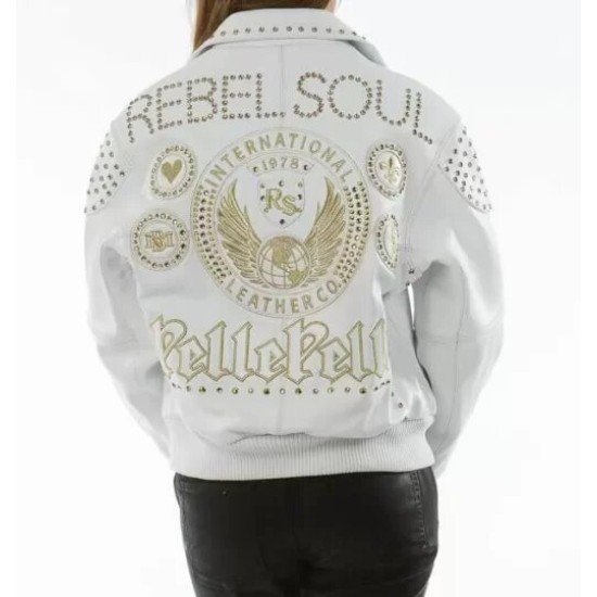 Pelle Pelle Rebel Soul White Studded Jacket