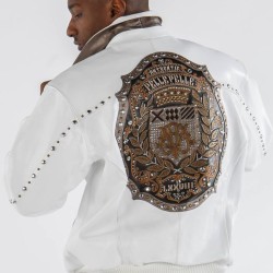 Pelle Pelle White Patched Leather Jacket