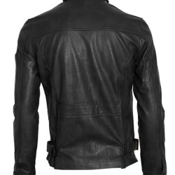 Men's Black Faux Leather Moto Jacket