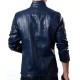 Men's Stand Collar Slim Fit Blue Jacket