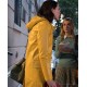 Elle Fanning A Rainy Day in New York Hooded Coat