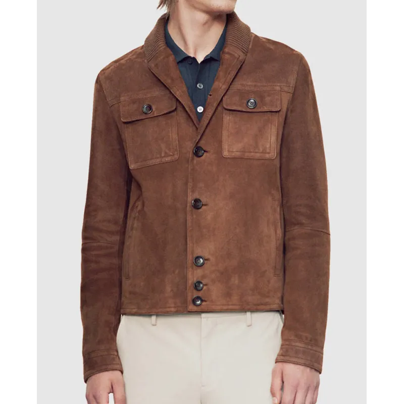 Aaron Taylor Johnson Brown Suede Leather Jacket Aaron Taylor Johnson Brown Suede Leather Jacket