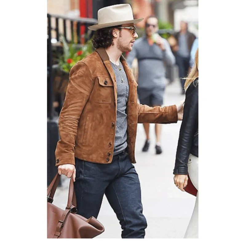 Aaron Taylor Johnson Brown Suede Leather Jacket Aaron Taylor Johnson Brown Suede Leather Jacket