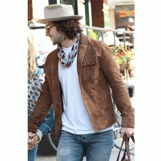 Aaron Taylor Johnson Brown Suede Leather Jacket