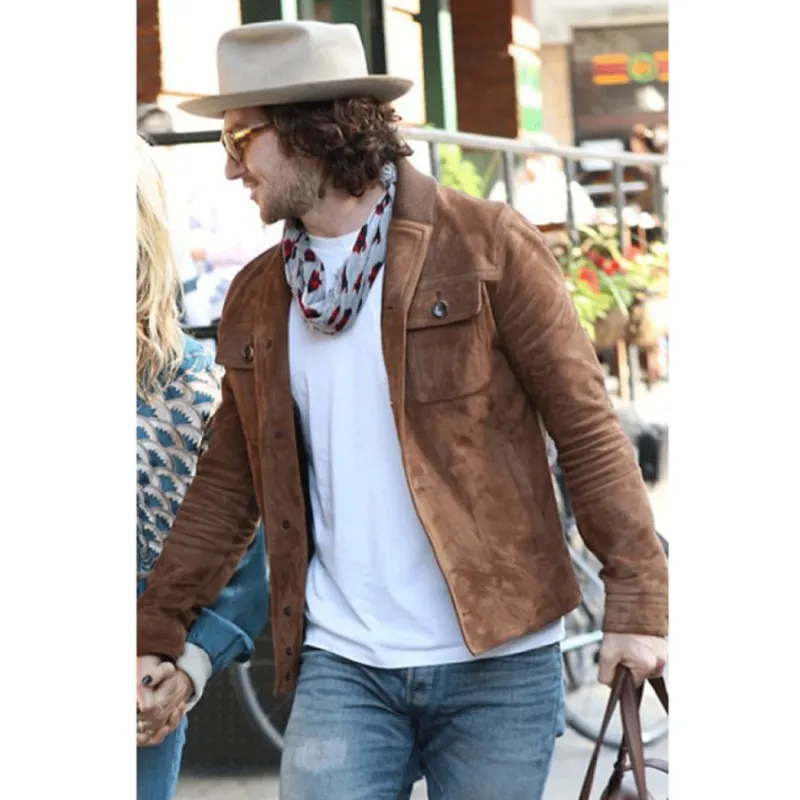Aaron Taylor Johnson Brown Suede Leather Jacket Aaron Taylor Johnson Brown Suede Leather Jacket
