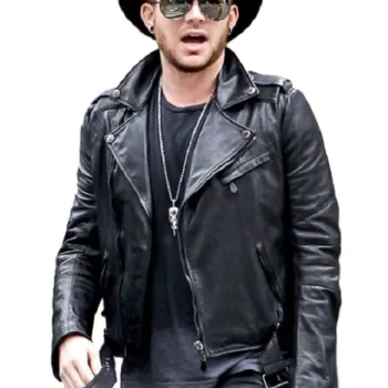 Adam Lambert Biker Black Leather Jacket