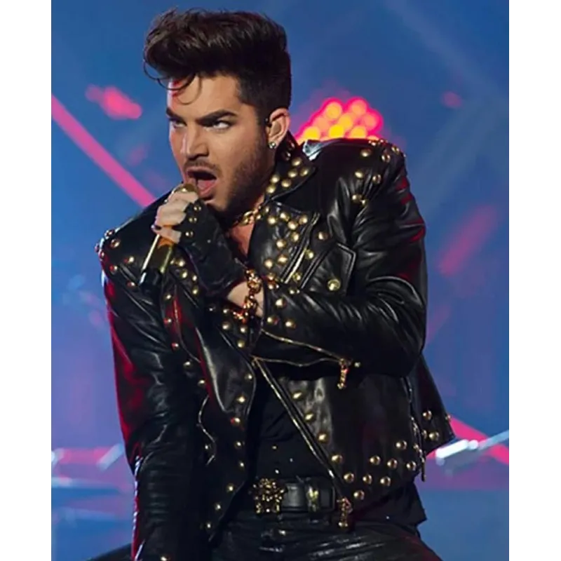 Adam Lambert Studded Leather Jacket Adam Lambert Studded Leather Jacket