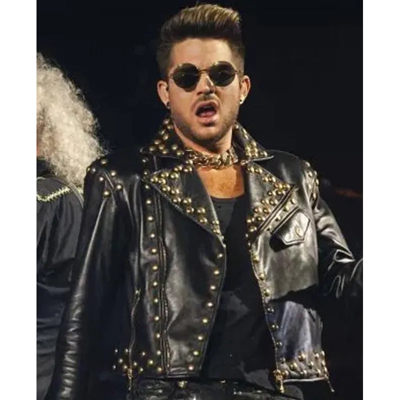 Adam Lambert Studded Leather Jacket Adam Lambert Studded Leather Jacket