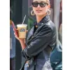 Ailey Rhode Bieber NYC Black Leather Jacket
