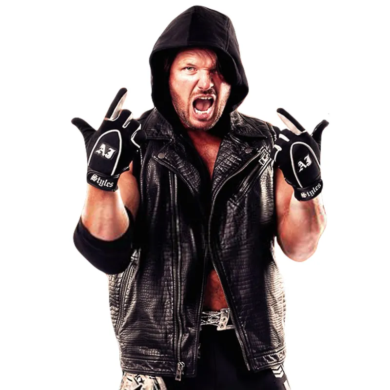 WWE Crocodile Alligator AJ Styles Vest with Hoodie WWE Crocodile Alligator AJ Styles Vest with Hoodie