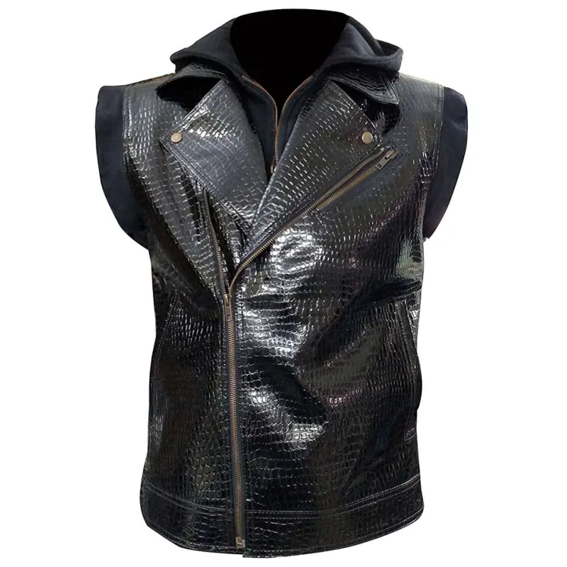 WWE Crocodile Alligator AJ Styles Vest with Hoodie