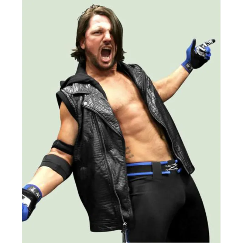 WWE Crocodile Alligator AJ Styles Vest with Hoodie WWE Crocodile Alligator AJ Styles Vest with Hoodie