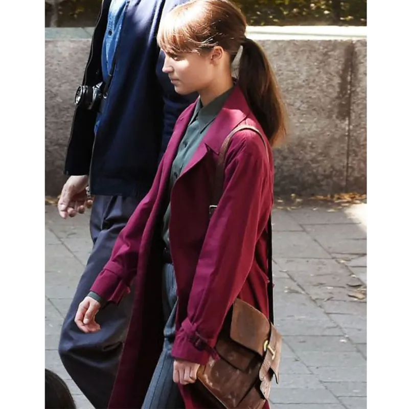 Earthquake Bird Alicia Vikander Burgundy Coat Earthquake Bird Alicia Vikander Burgundy Coat