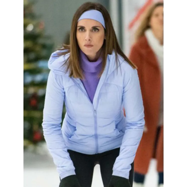 Happiest Season Alison Brie Blue Puffer Jacket Happiest Season Alison Brie Blue Puffer Jacket