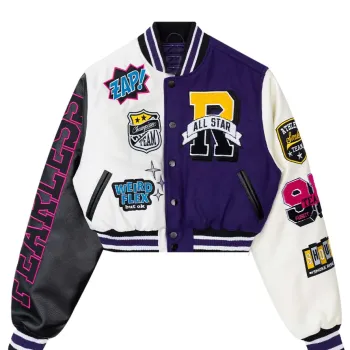 All Star Purple Cropped Varsity Jacket