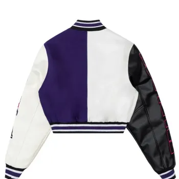 All Star Purple Cropped Varsity Jacket