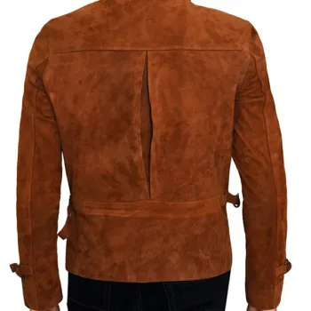 Allied Brad Pitt Brown Suede Leather Jacket