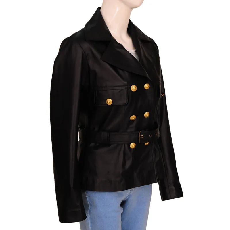 American Crime Story Penlope Cruz Black Leather Blazer American Crime Story Penlope Cruz Black Leather Blazer