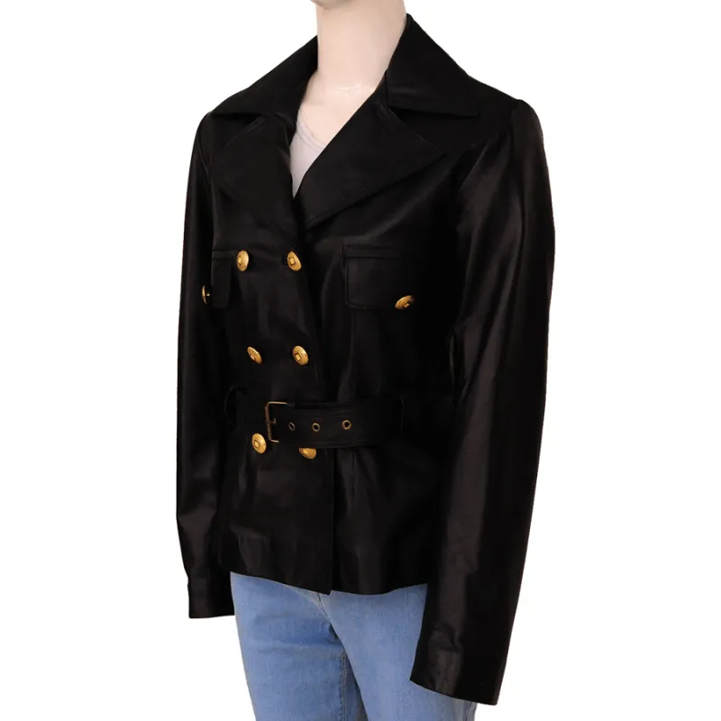 American Crime Story Penlope Cruz Black Leather Blazer American Crime Story Penlope Cruz Black Leather Blazer