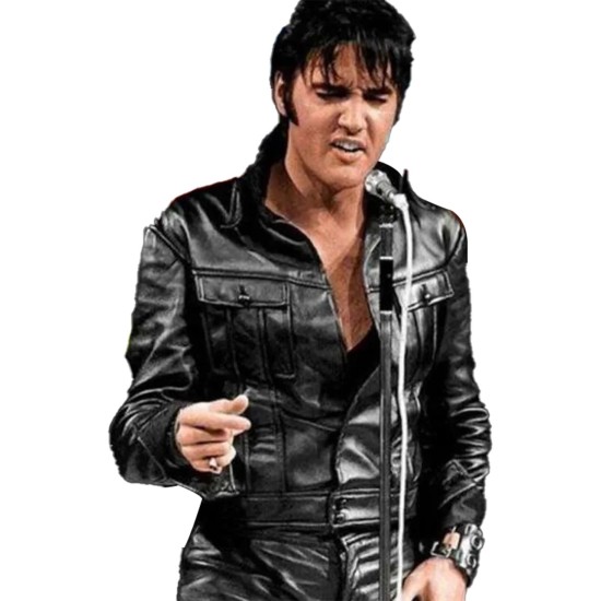 American Singer Elvis Presley Leather Jacket
