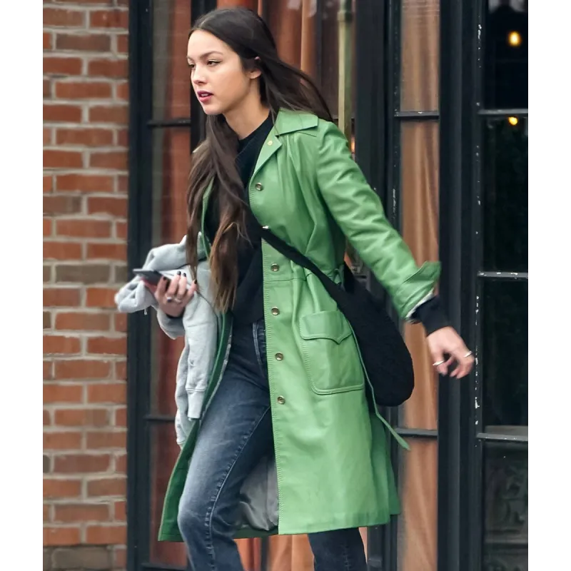 American Singer Olivia Rodrigo Green Coat American Singer Olivia Rodrigo Green Coat