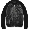 Andrew Garfield Jacket with Black Suede Leather Sleeves Andrew Garfield Jacket with Black Suede Leather Sleeves