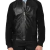 Andrew Garfield Jacket with Black Suede Leather Sleeves Andrew Garfield Jacket with Black Suede Leather Sleeves