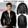Andrew Garfield Jacket with Black Suede Leather Sleeves Andrew Garfield Jacket with Black Suede Leather Sleeves