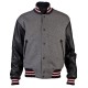 Andrew Garfield Varsity Wool Jacket with Leather Sleeves