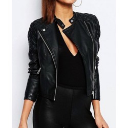 Ariana Grande Biker Black Leather Jacket