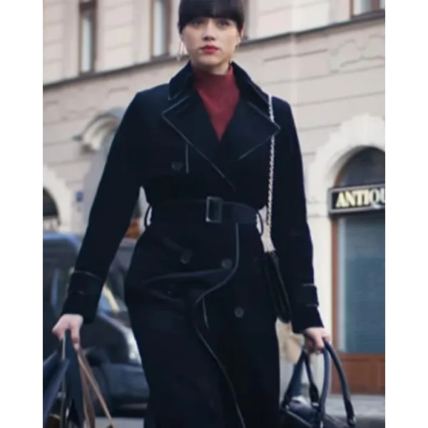 Army of Thieves Gwendoline Black Trench Coat Army of Thieves Gwendoline Black Trench Coat