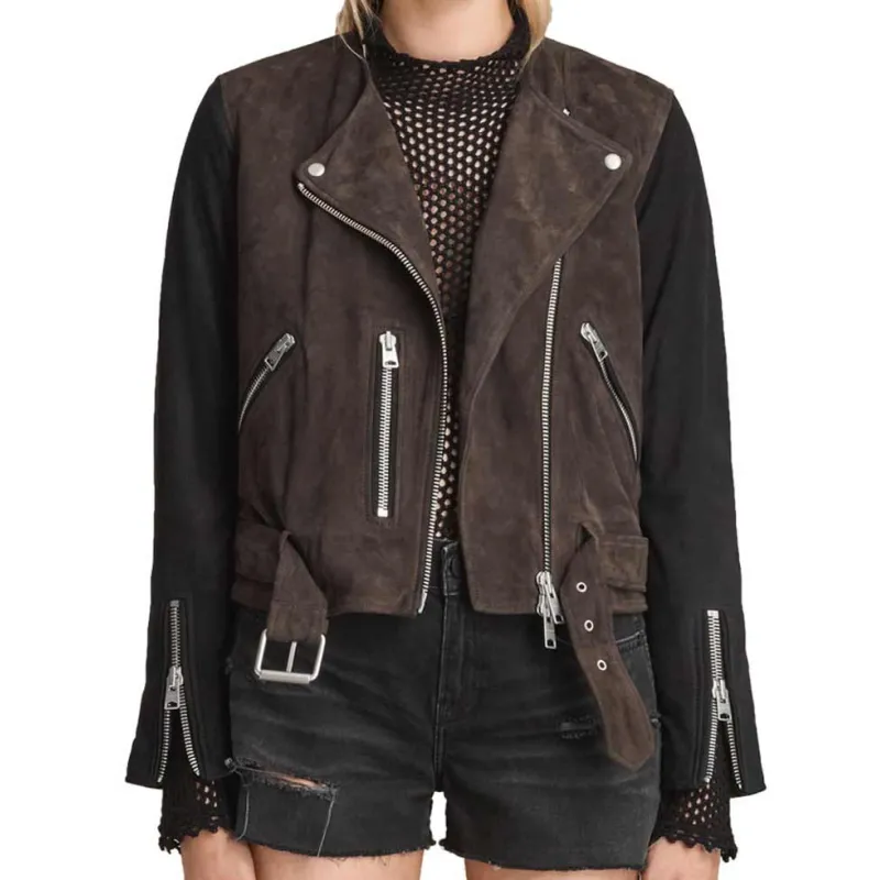 Biker Arrow Katie Cassidy Suede Jacket