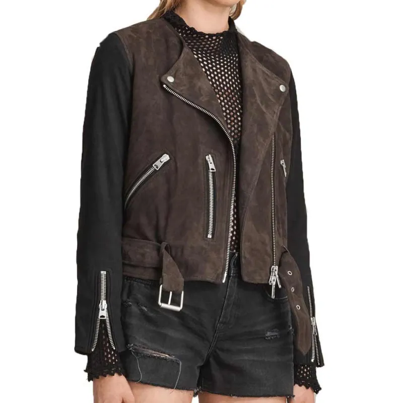 Biker Arrow Katie Cassidy Suede Jacket