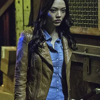 Arrow Rila Fukushima Brown Leather Biker Jacket