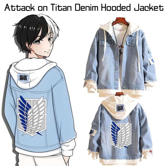 Attack on Titan Denim Hooded Jacket