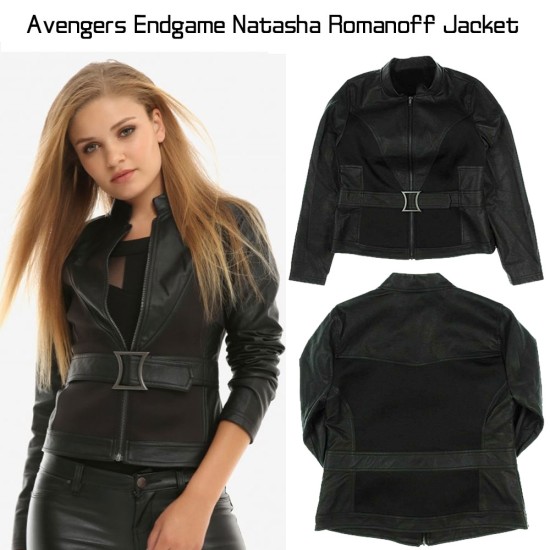 Avengers Endgame Natasha Romanoff Belted Leather Jacket
