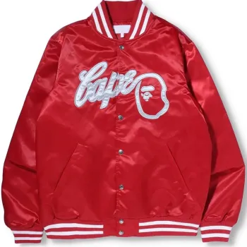 Bape Baseball Red Bomber Jacket